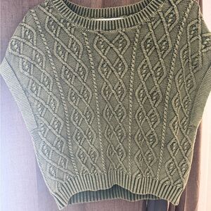 Mittoshop Olive Cable Knit Sweater